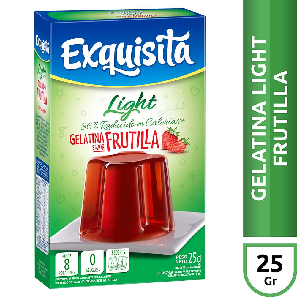 Gelatina Light Exquisita Sabor Frutilla 25 Gr New Dia Mobile