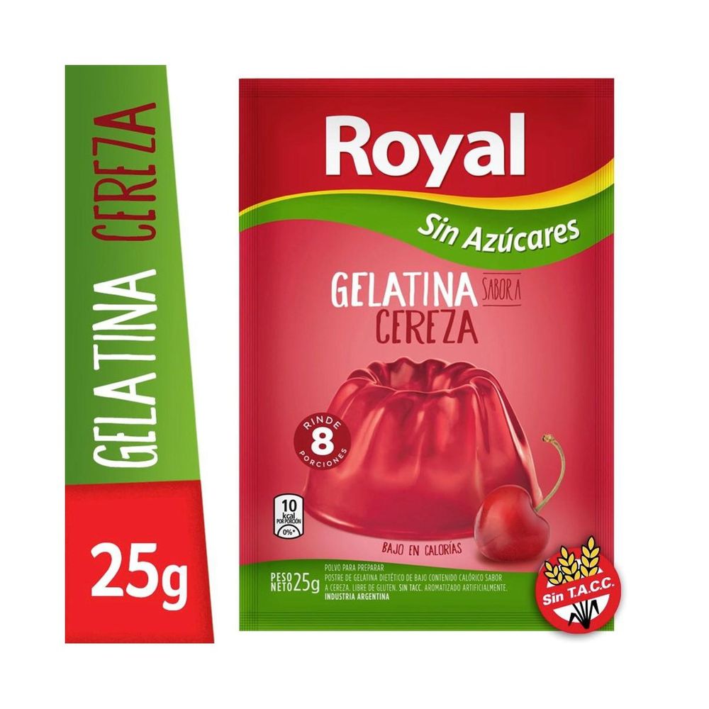 Gelatina Light Bi Pouch Royal Sabor Cereza 25 Gr New Dia Mobile