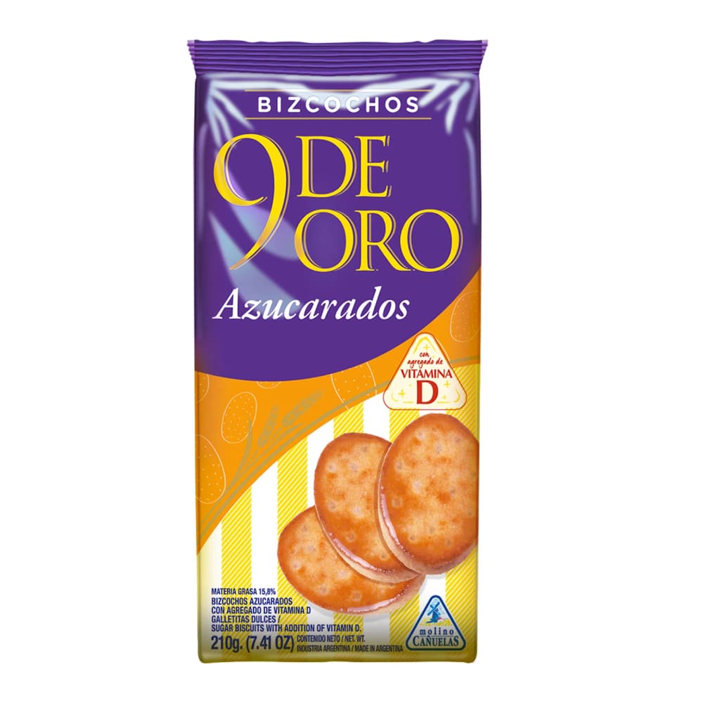 Bizcochos 9 de Oro Azucarados 210 Gr.