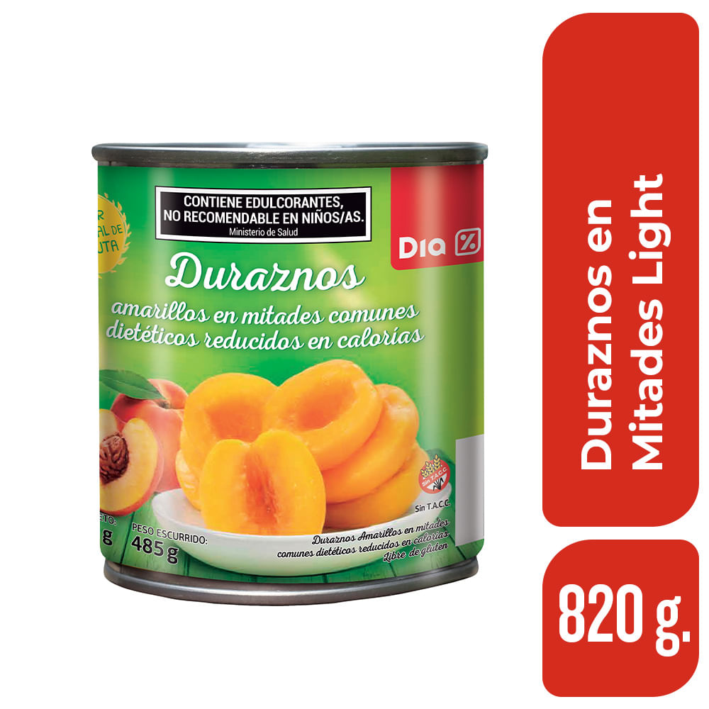 Duraznos Light en Mitades DIA 800 Gr.
