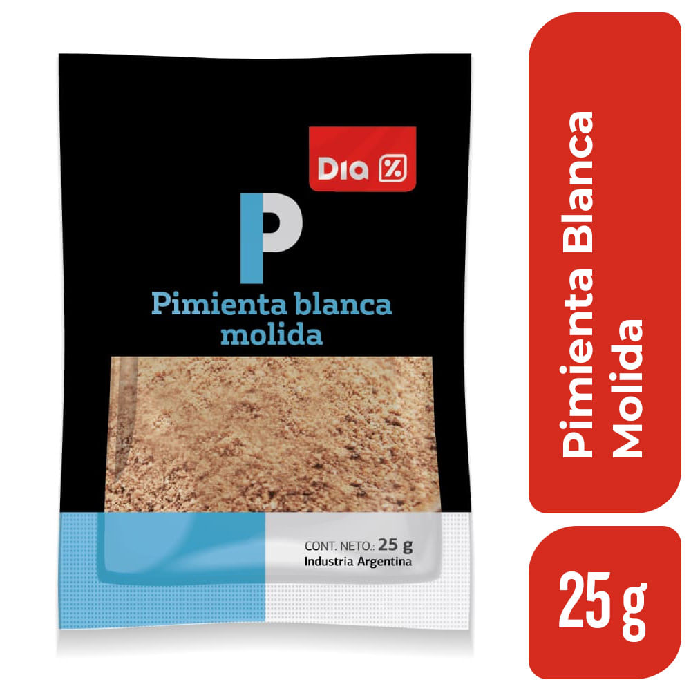 Pimienta Blanca Molida DIA 25 Gr.