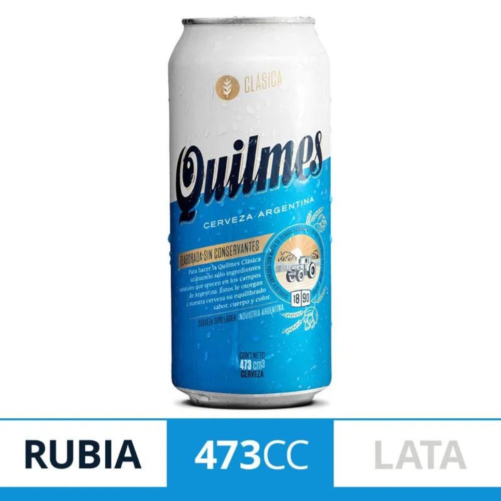 Cerveza Quilmes Cristal en Lata 473 ml.