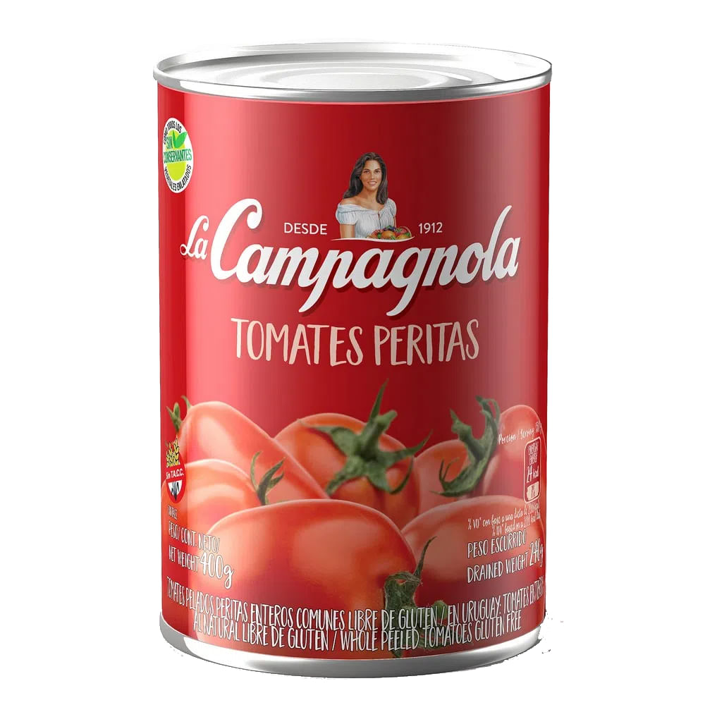 Tomate Pelado Perita La Campagnola 400 Gr.