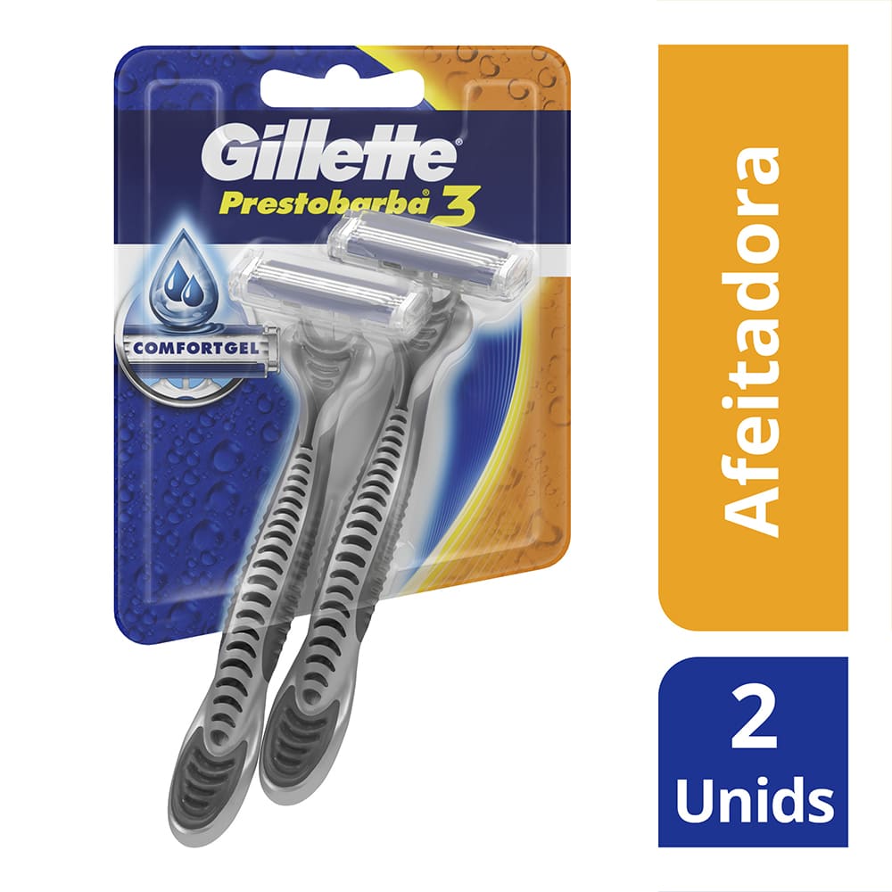 Máquina de Afeitar Gillette Prestobarba 3 Comfort Gel 2 Un.