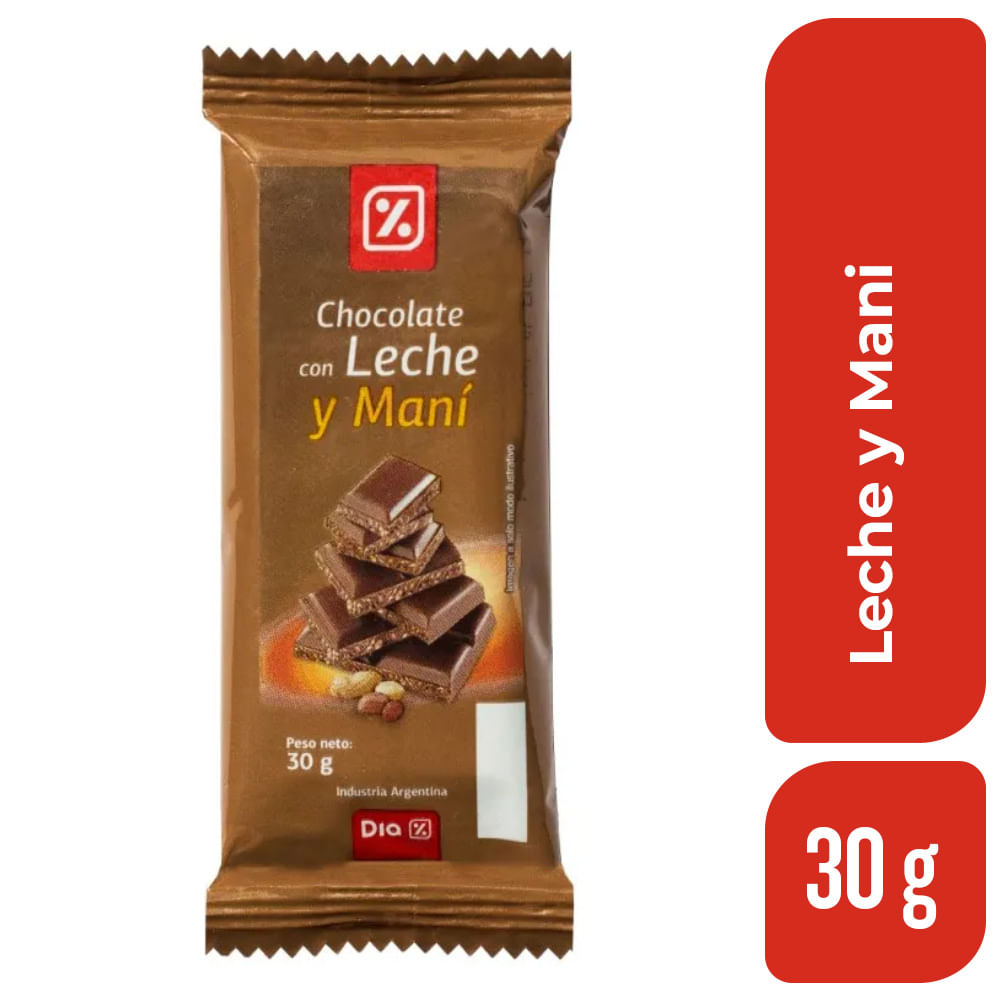 Chocolate con Leche y Maní DIA 30 Gr.