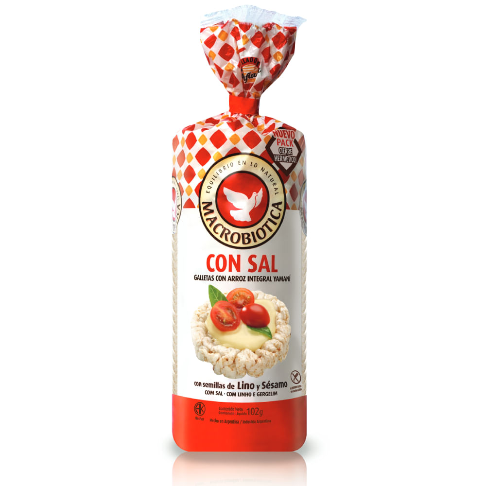 Galleta De Arroz Macrobioticas Con Sal 102 Gr.