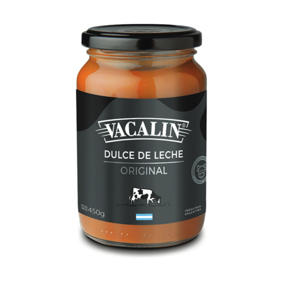 Dulce de leche Familiar Vacalin Original en frasco 450 Gr.