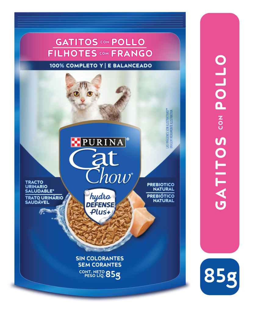 Alimento Para Gatos Cat Chow Gatitos Pollo 85 Gr.
