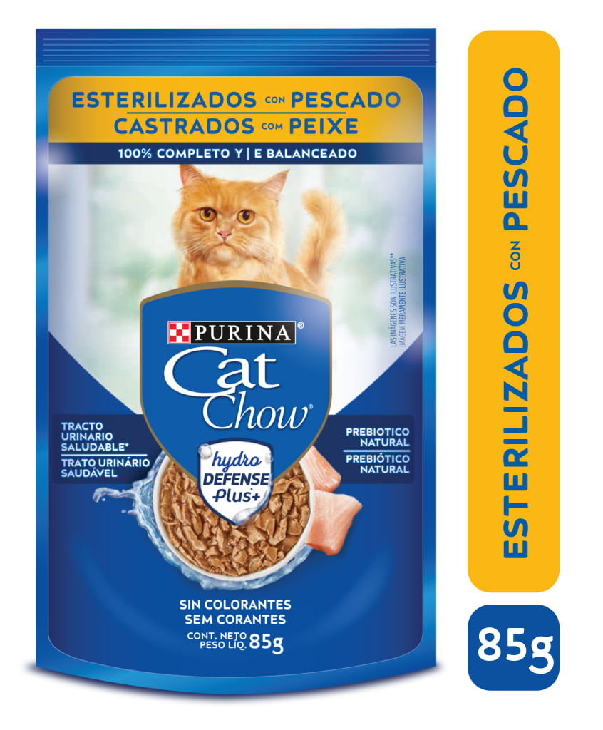 Alimento para Gatos Esterilizado Cat Chow Pescado 85 Gr.