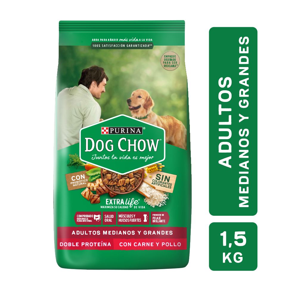 Adulto Mediano & Grande Dog Chow x 1,5 Kg.