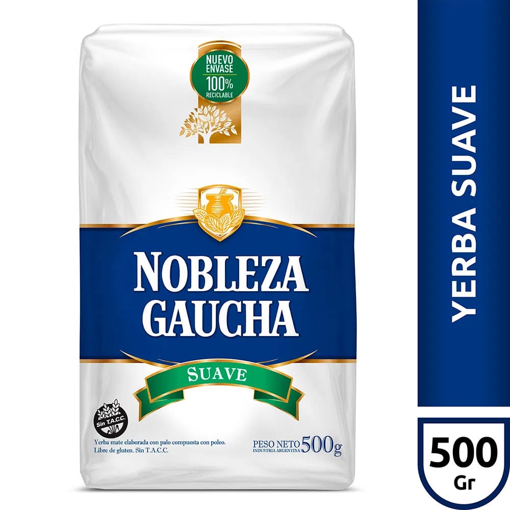 Yerba Mate Nobleza Gaucha sin tacc 500 Gr.