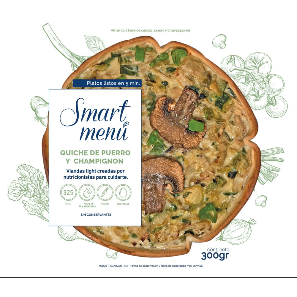 Tarta de Puerro y Champignones Smart Menu 300 Gr.