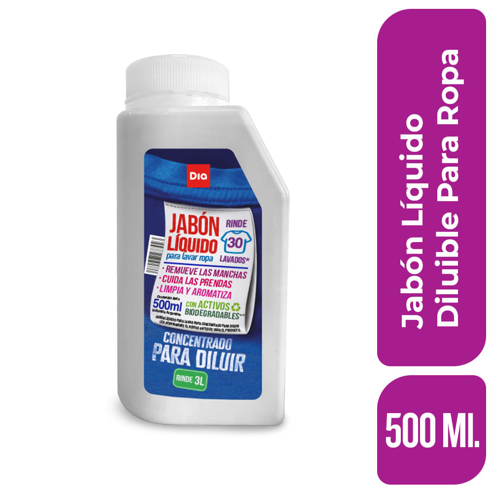 Jabon Liquido Ropa Diluible Doypack Dia 500 Ml.