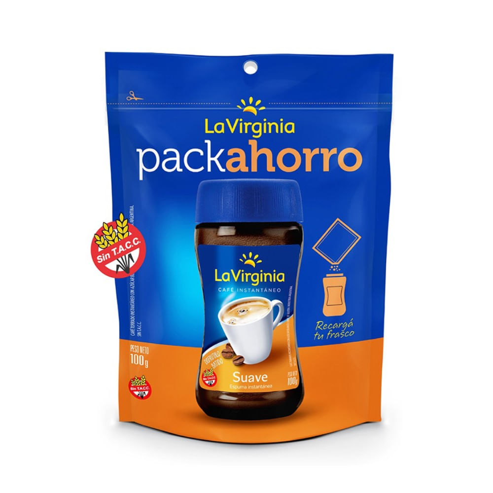 Café Instantáneo Suave La Virginia Clásico Doy Pack 100 Gr.