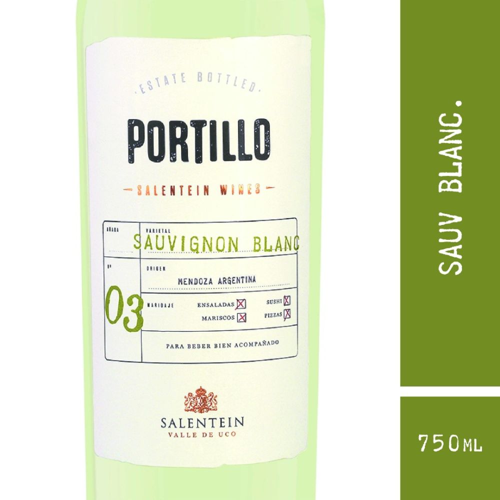 Vino Suavignon Blanco Portillo 750 Ml.