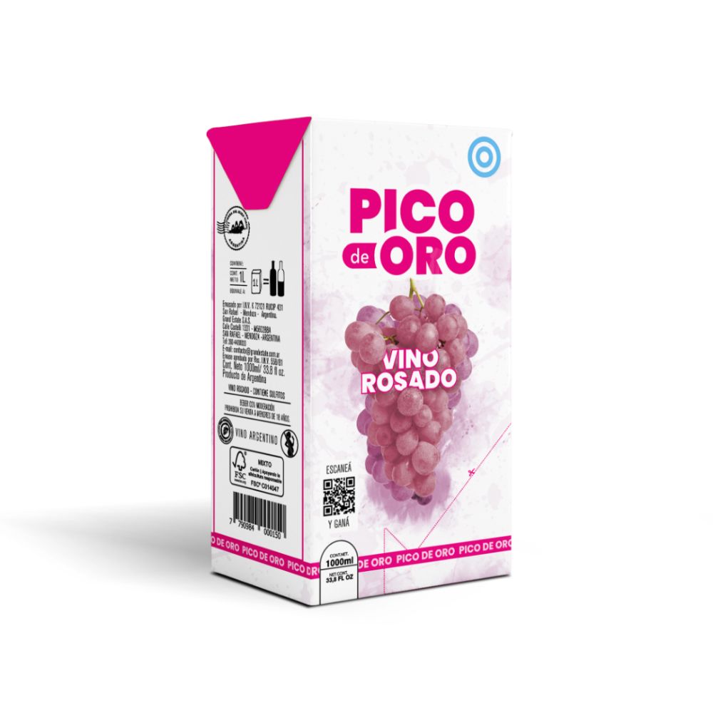 Vino Pico De Oro Rosado 1lt
