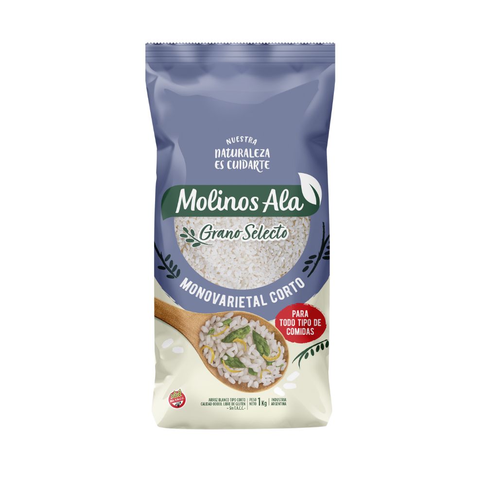 Arroz Monovarietal Corto Molinos Ala 1 Kg.
