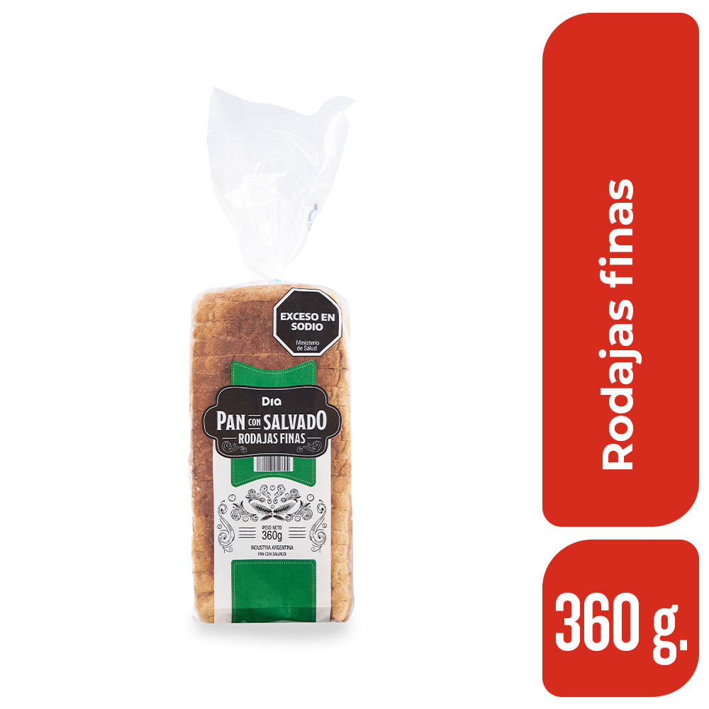 Pan de molde Salvado DIA rodajas finas 360 Gr.