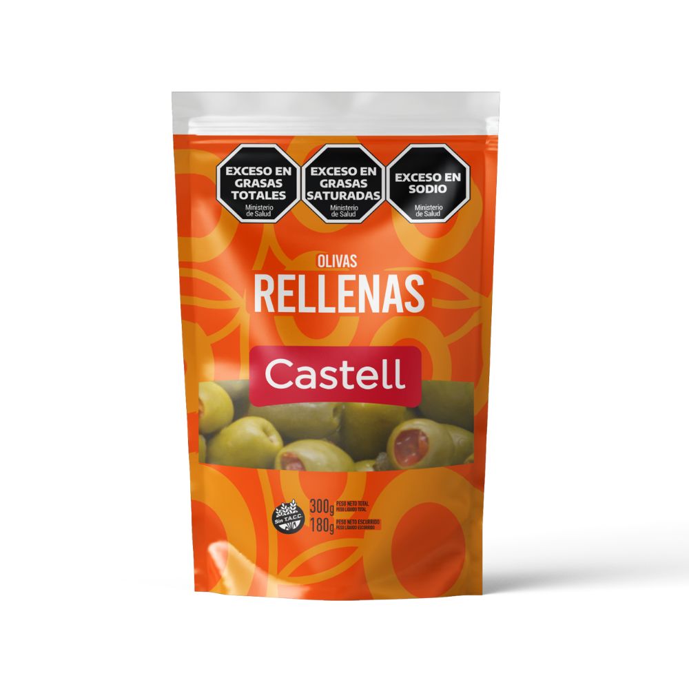 Aceitunas Verdes Rellenas Doy Pack Castell 180 Gr.
