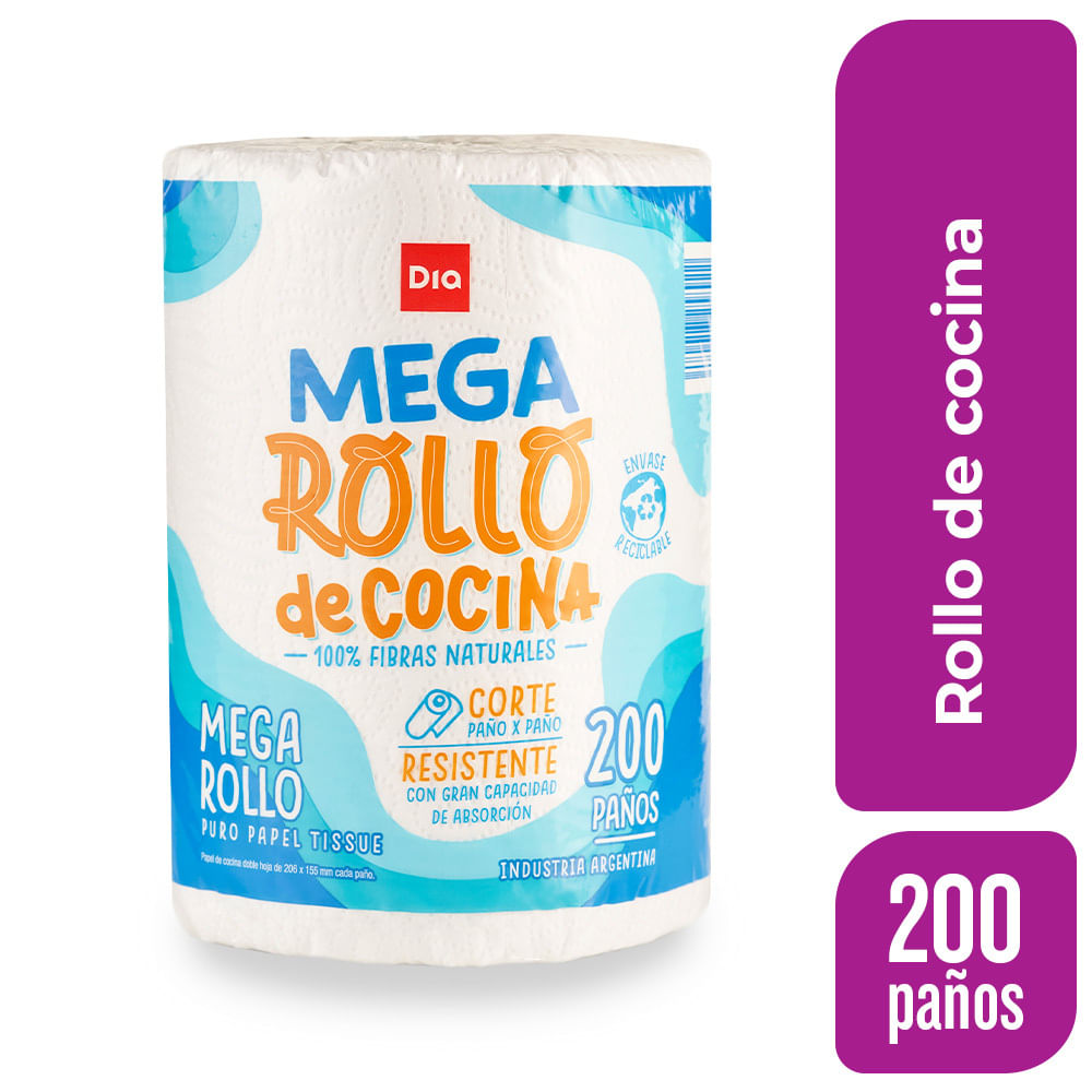 Mega Rollo De Cocina Dia 200 Paños 1 Ud.