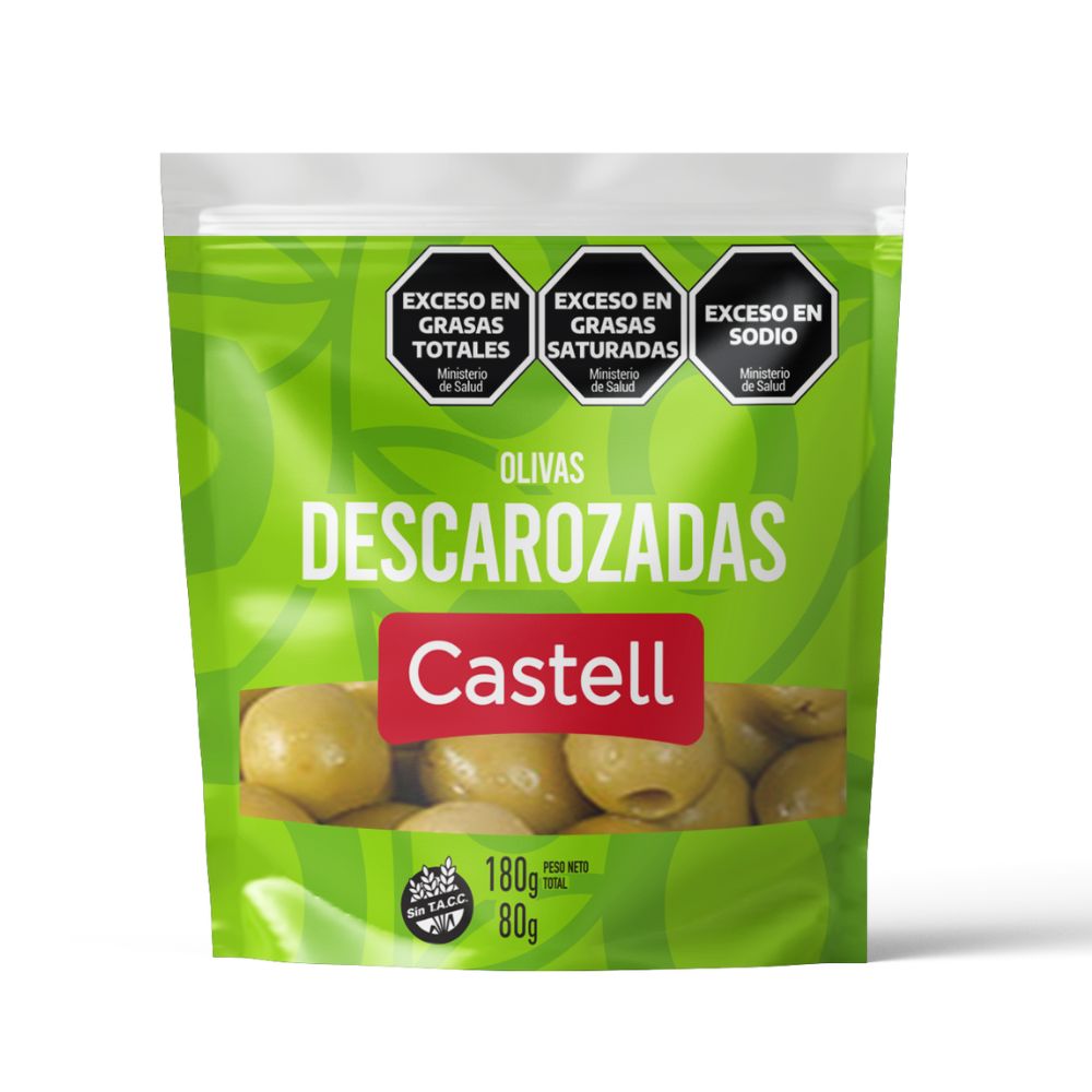 Aceituna Verde Descarozada Castell 80 Gr.