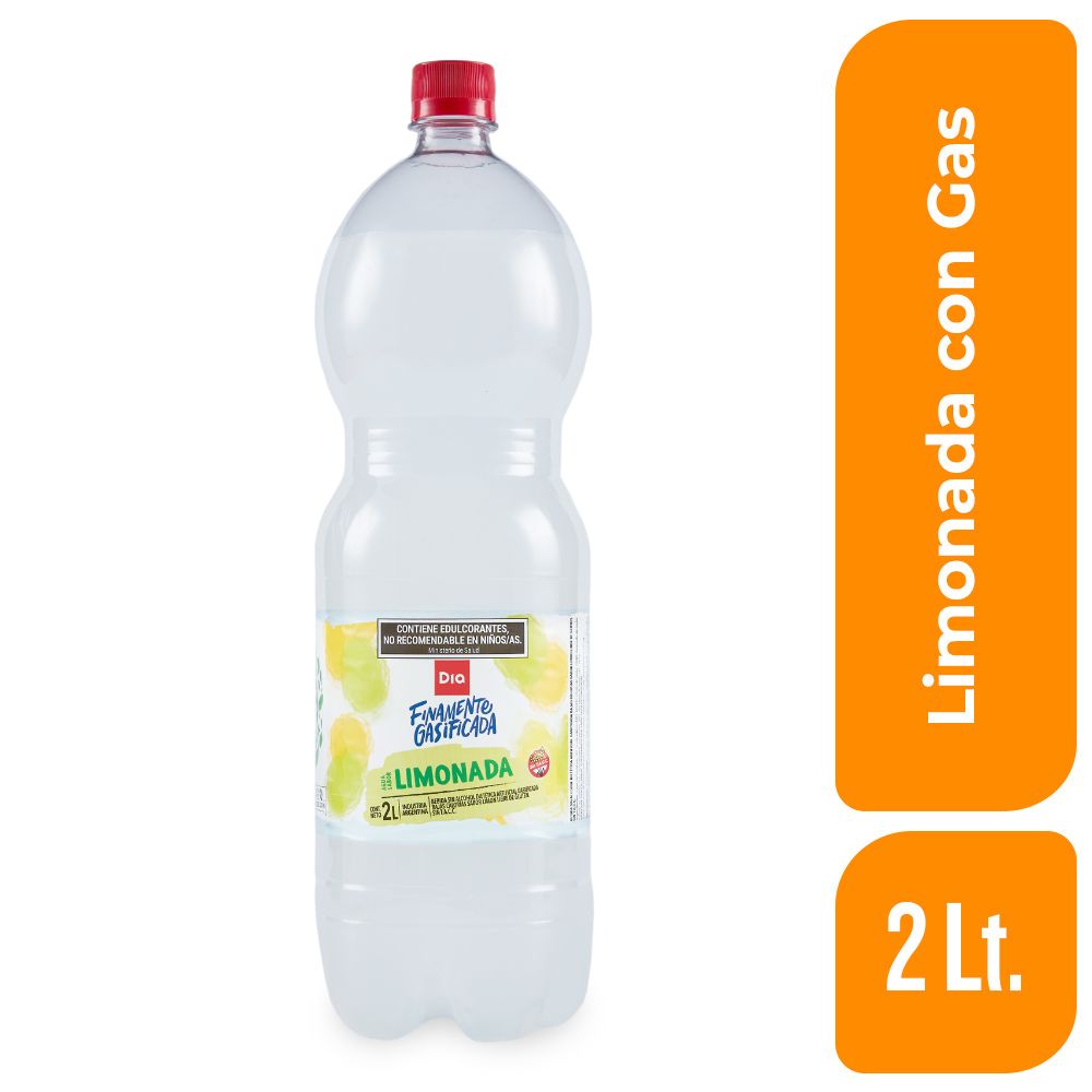 Agua Saborizada con Gas Dia Limón 2 Lt.