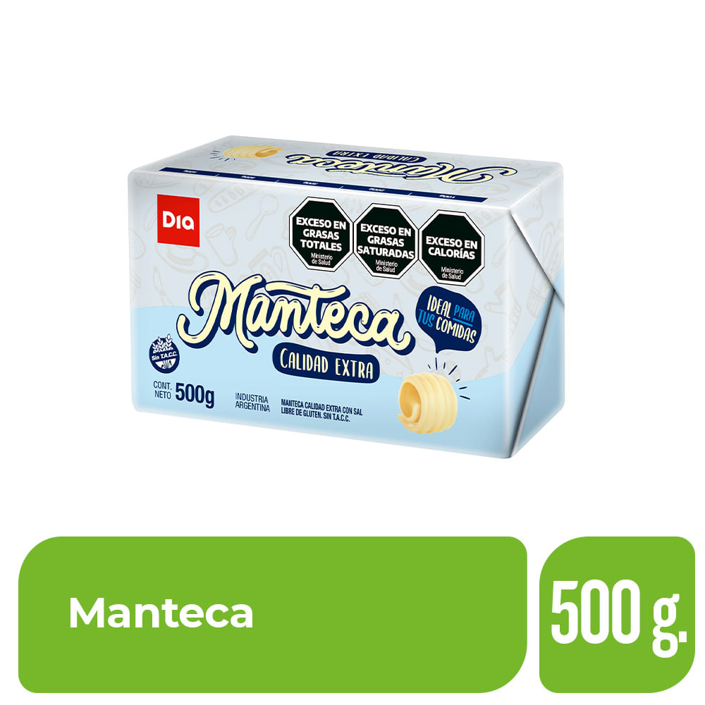 Manteca Calidad Extra Dia 500 Gr.