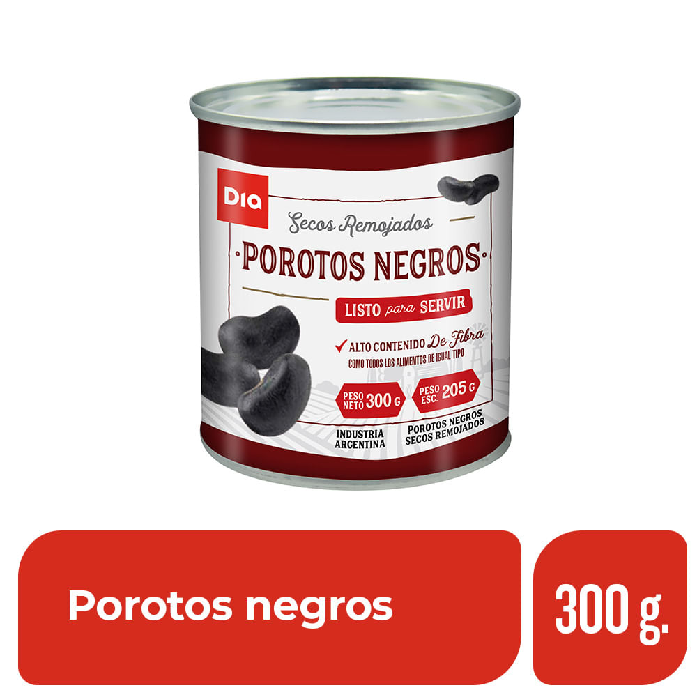 Porotos Negros Secos Remojados Dia 300 Gr.