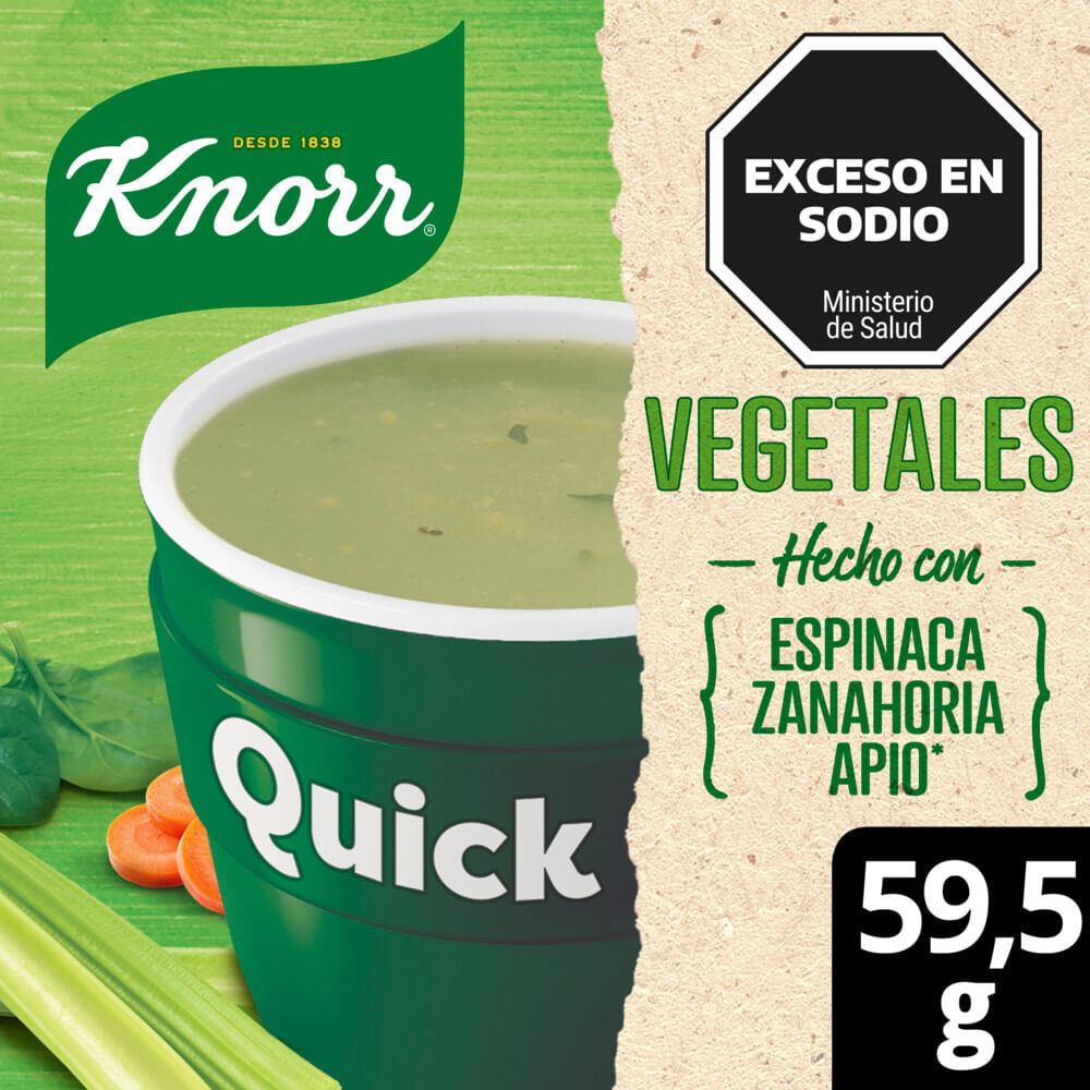 Sopa Instantánea Knorr Quick Vegetales Apio 5 Sobres 59,5 Gr.