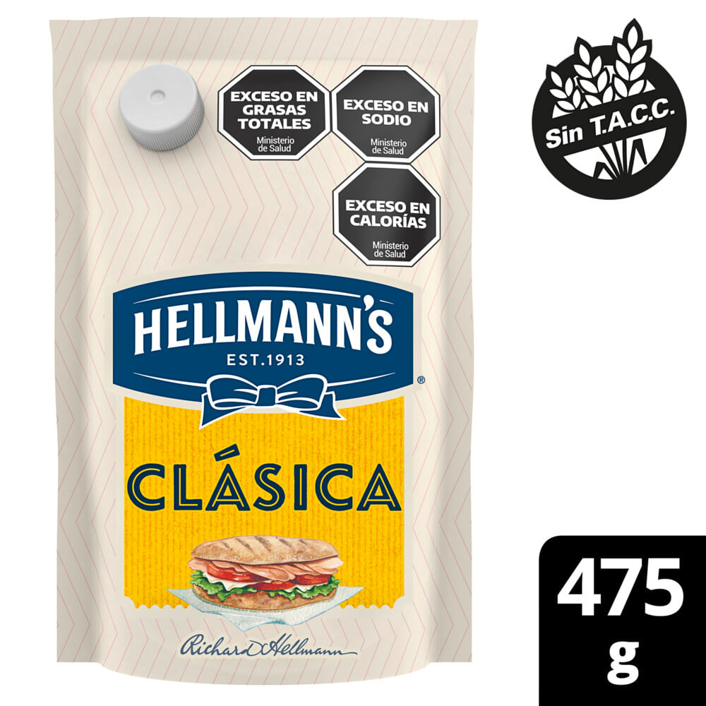 Mayonesa Clásica Hellmanns Sin Tacc Doypack 475 Gr.