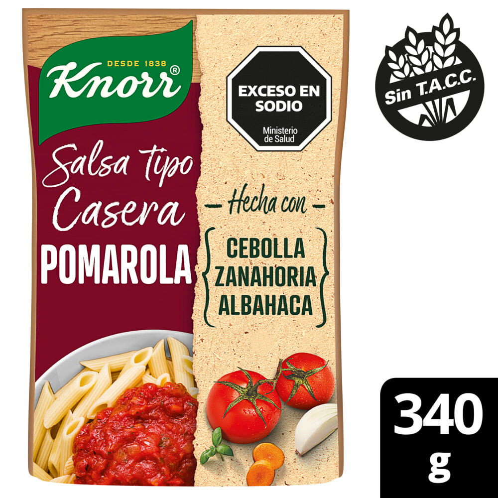 Salsa Knorr Pomarola Tradicional 340 Gr.