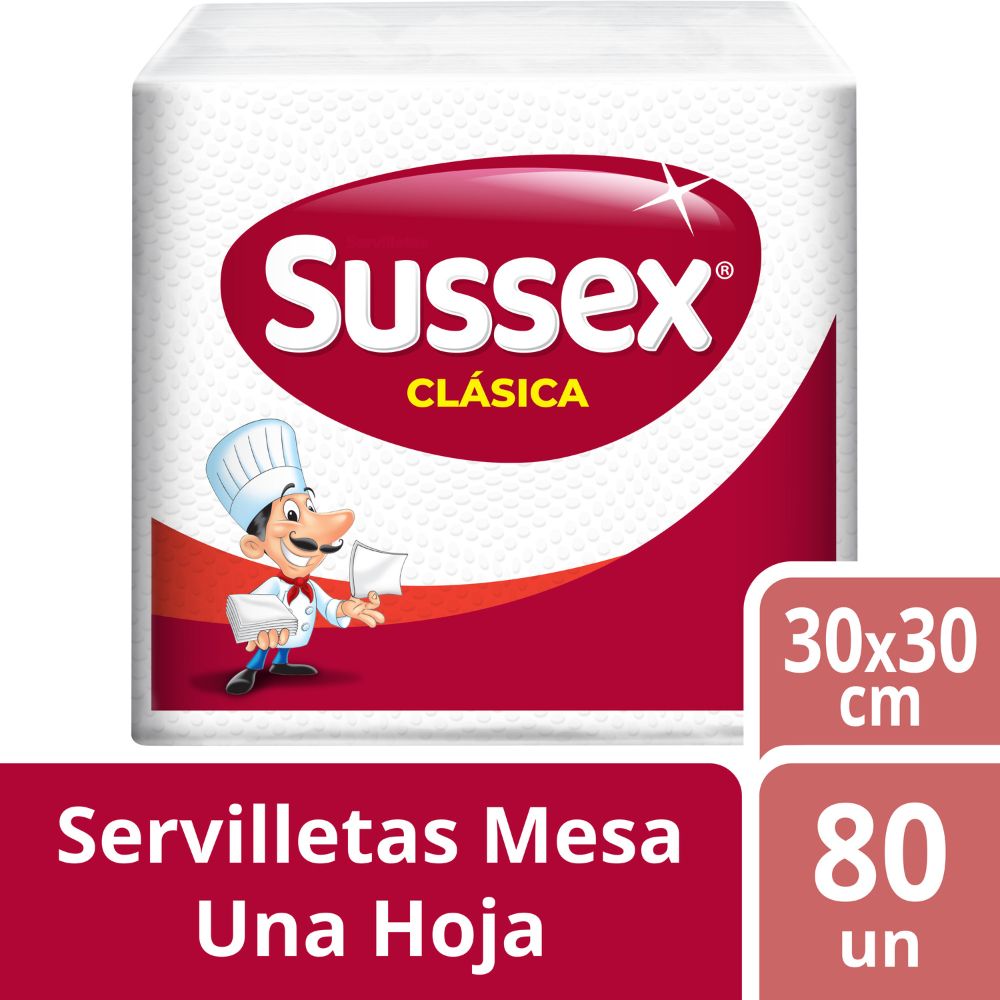 Servilleta Sussex Clásica hoja simple 80 Ud.
