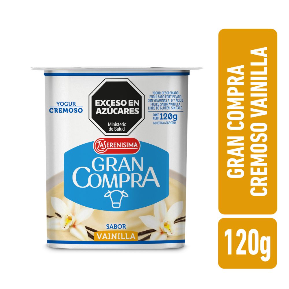 Yogur Batido Vainilla Gran Compra 120 Gr.