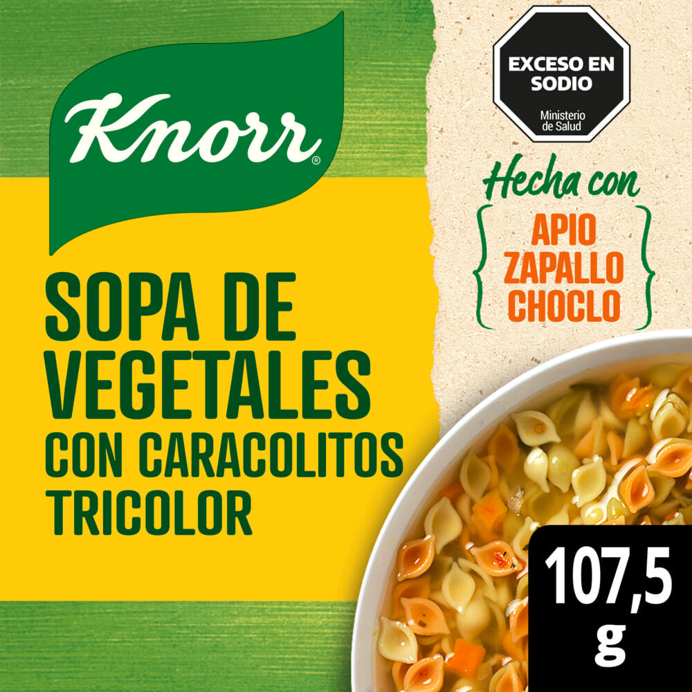 Sopa De Vegetales Knorr Con Caracolitos Tricolor 107.5 Gr.