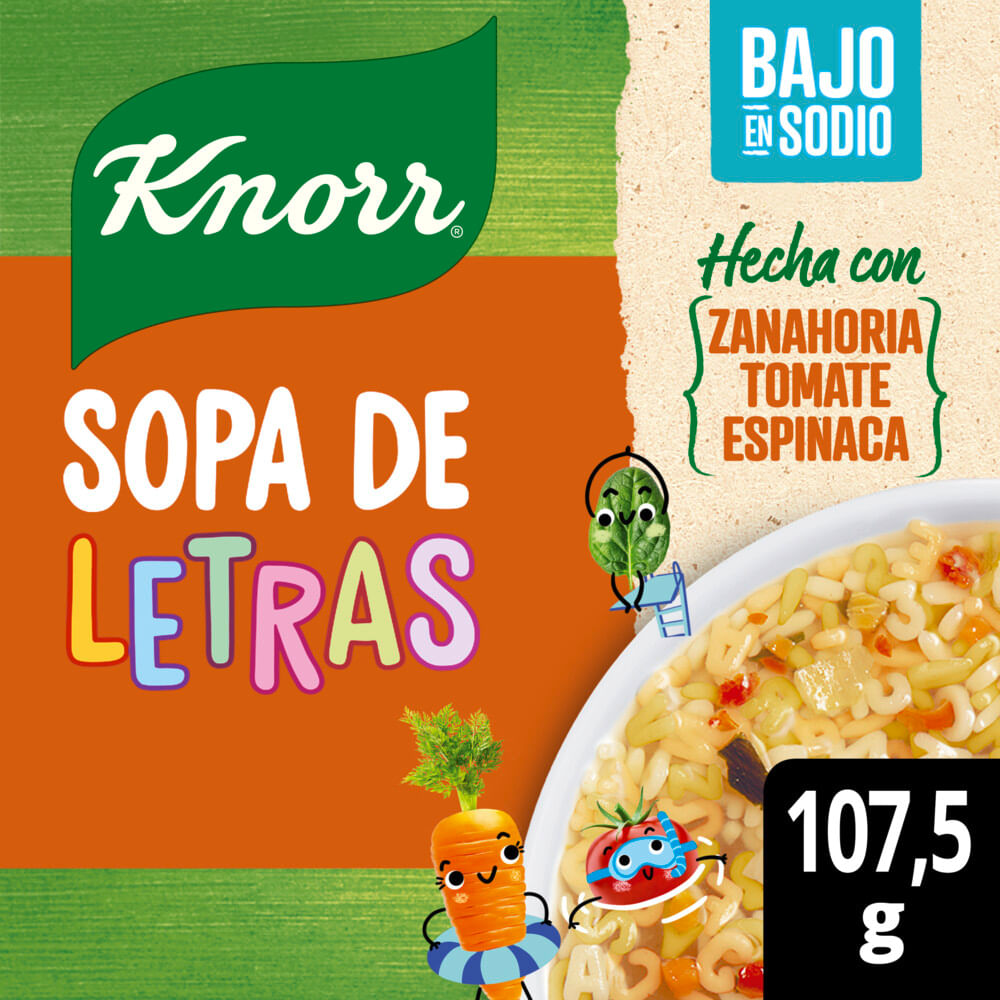 Sopa De Letras Knorr Con Vegetales 107.5 Gr.