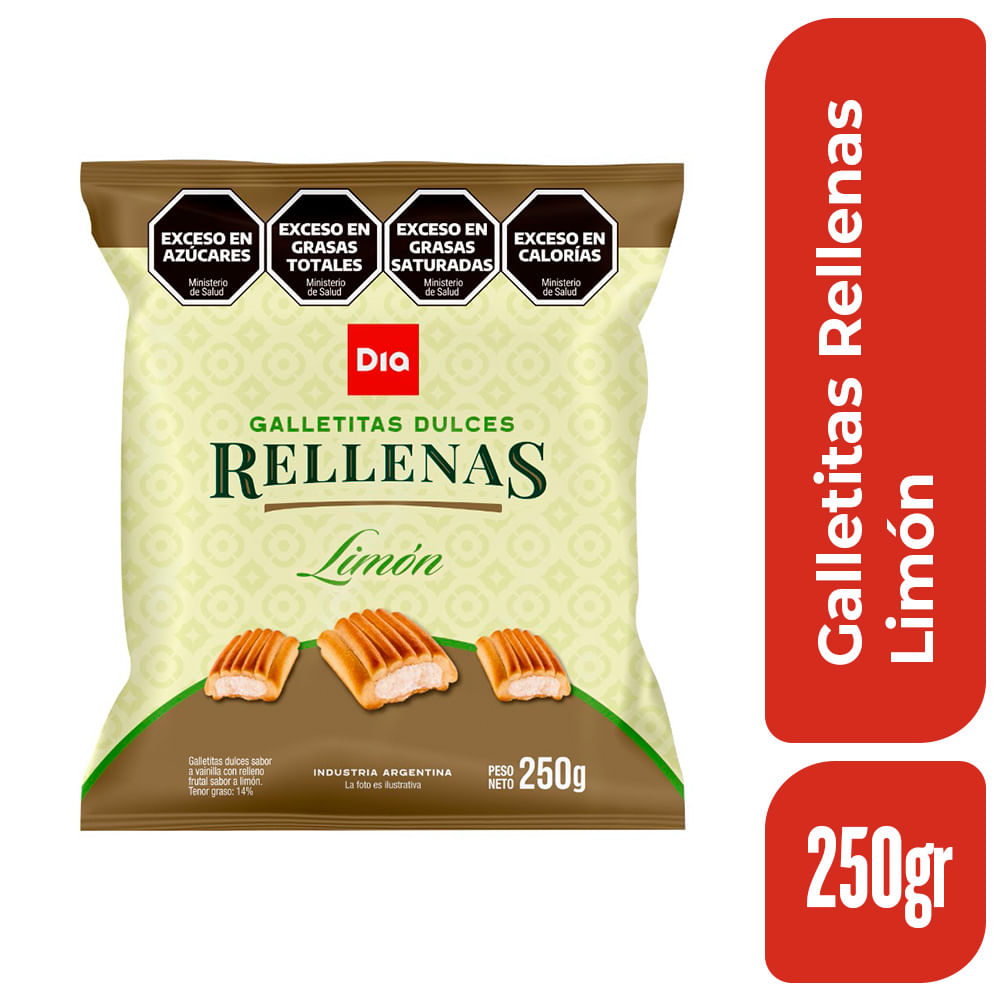 Galletitas Dulces Rellena Limon Dia 250 Gr.