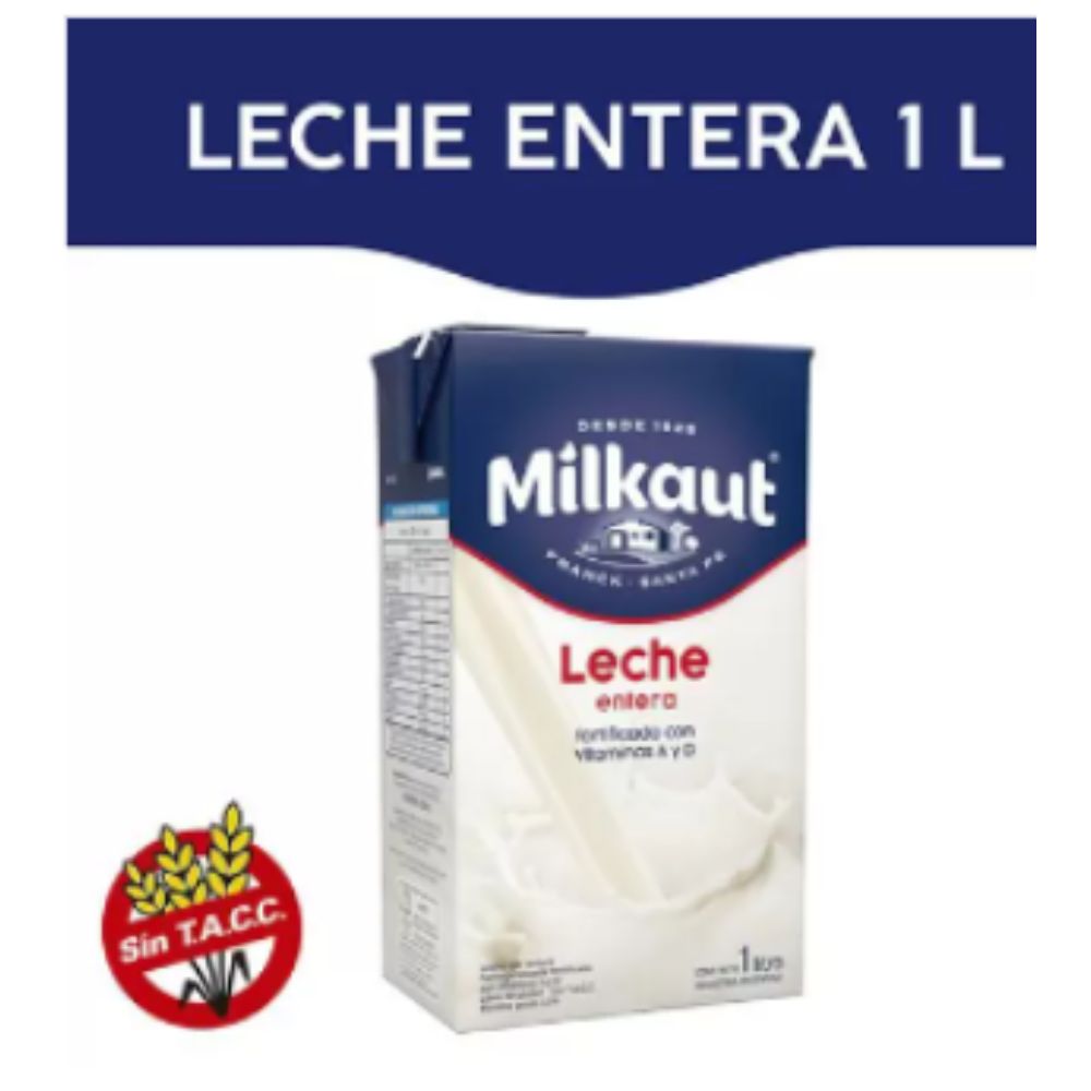 Leche Entera Larga Vida Milkaut 1 Lt.