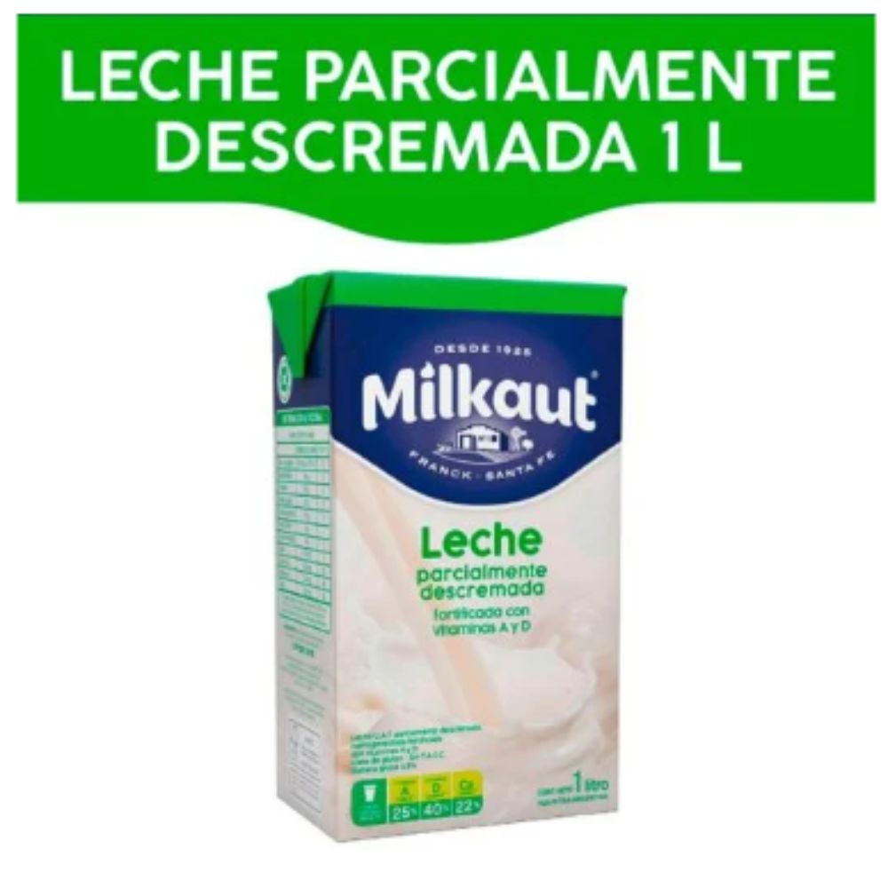 Leche Parcialmente Descremada Milkaut 1 Lt.