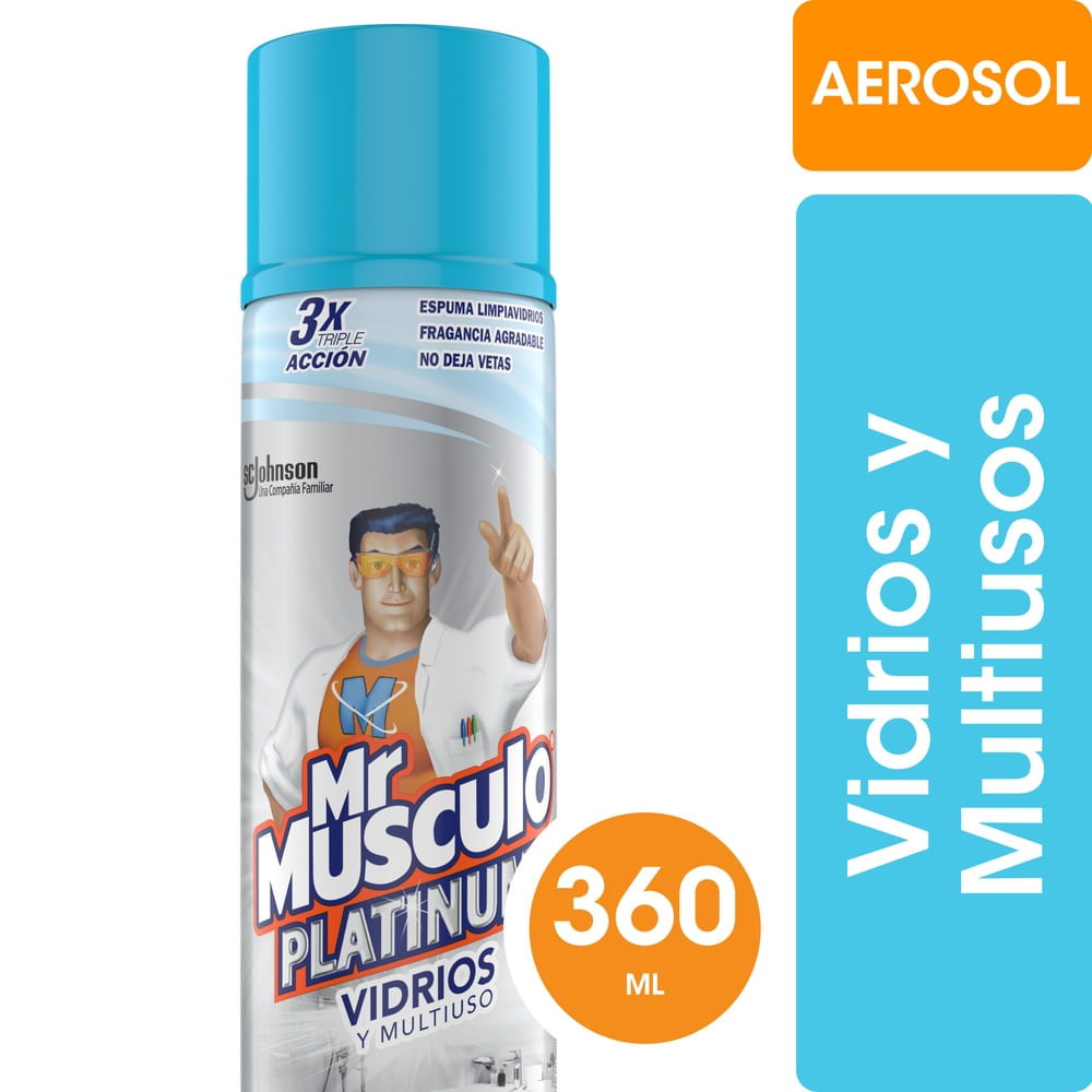 Limpia Vidrios En Aerosol Mr Musculo 360 Ml.