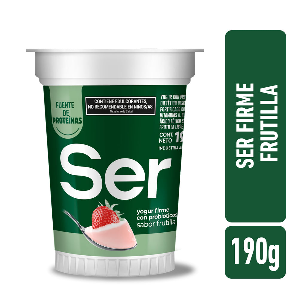 Yogur Firme Sabor Frutilla Ser 190 Gr.
