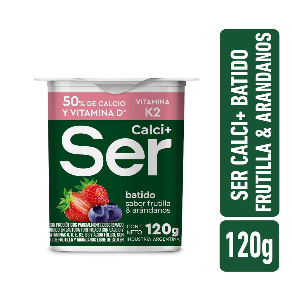 Yogur Batido Sabor Frutos Rojos Ser Calci+ 120 Gr.