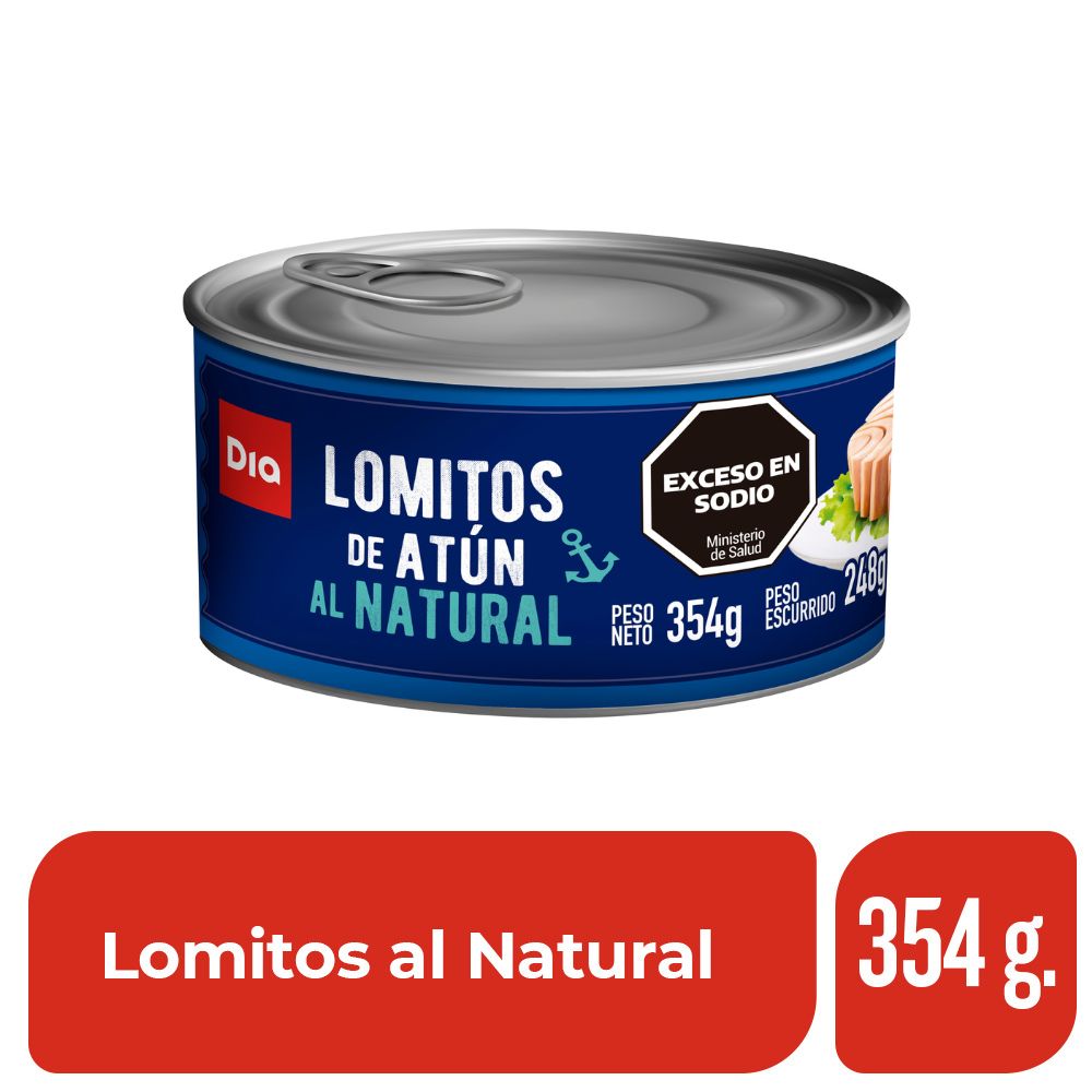Lomitos de Atún Al Natural DIA 354 Gr.