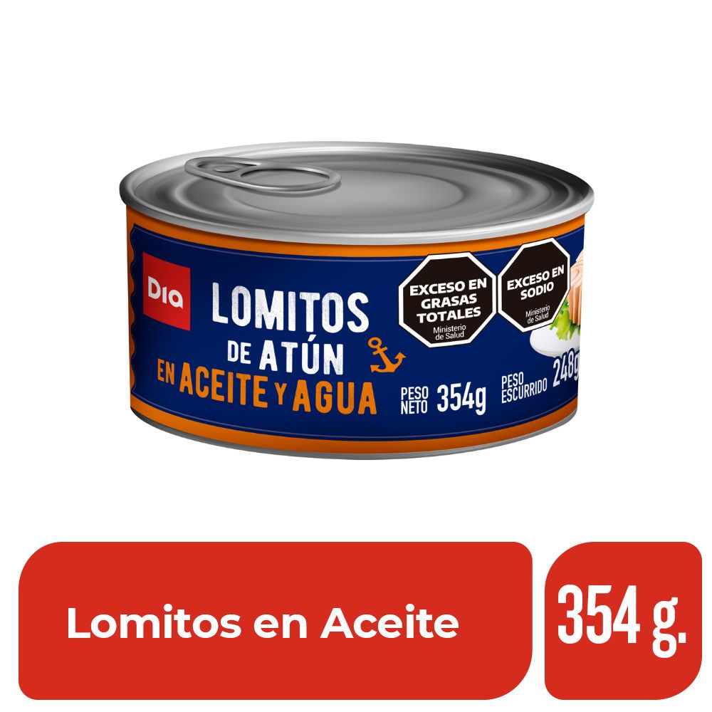 Lomitos de Atún en Aceite Dia 354 Gr.