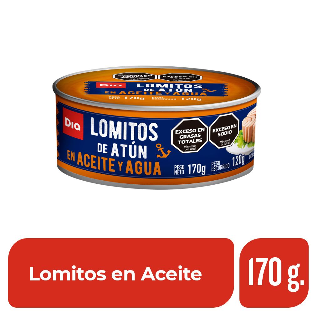 Lomitos de Atún en Aceite Dia 170 Gr.