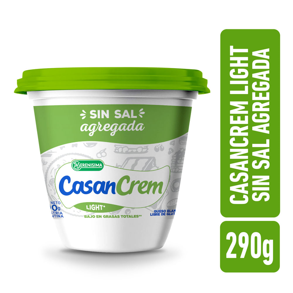 Queso Light Sin Sal Agregada Casancrem 290 Gr.