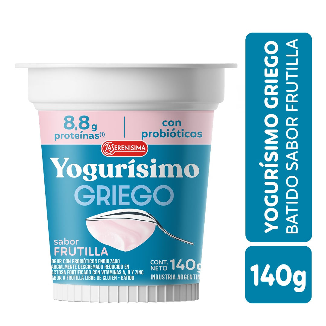 Yogur Griego Sabor Frutilla Yogurísimo 140 Gr.