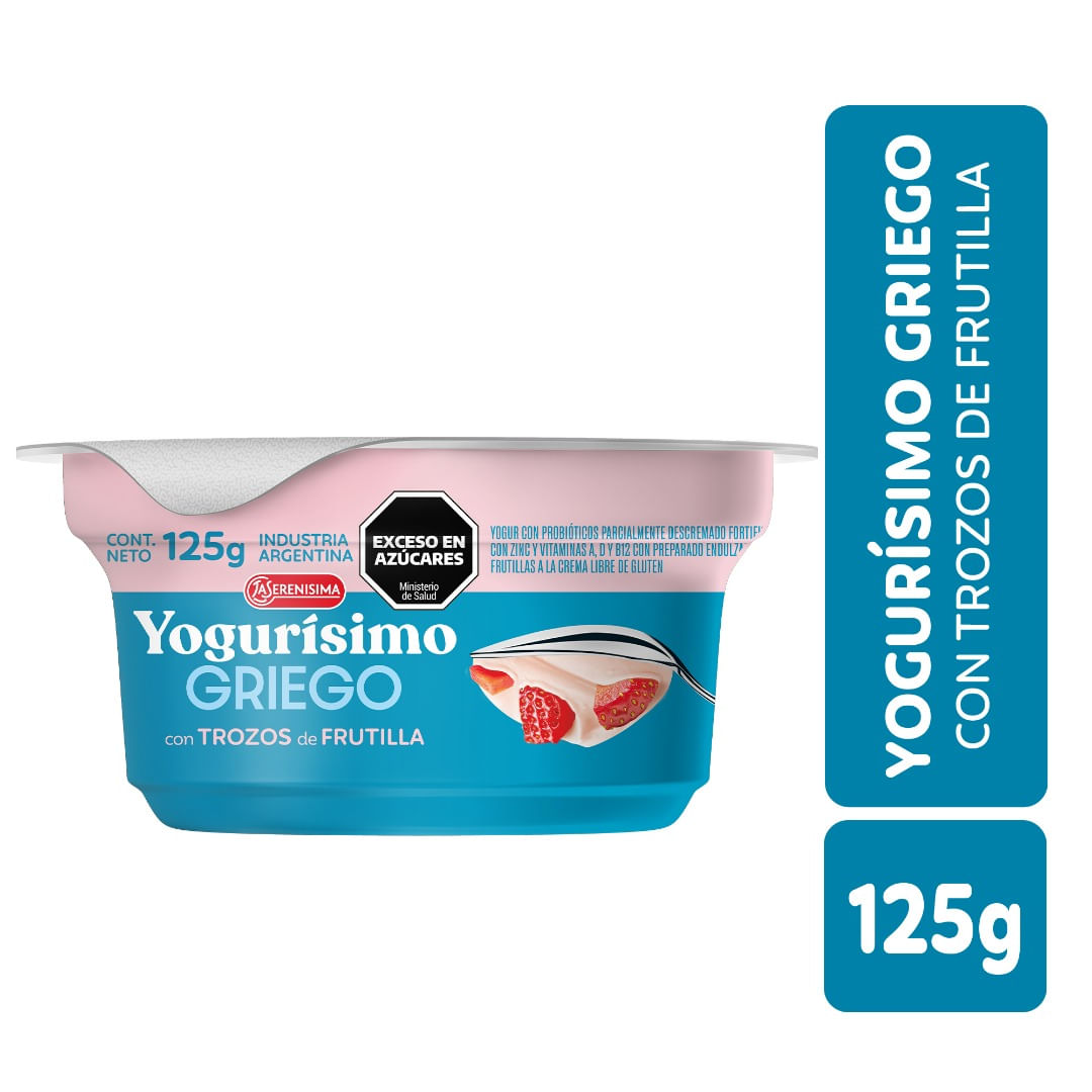 Yogur Griego Con Frutilla Yogurísimo 125 Gr.