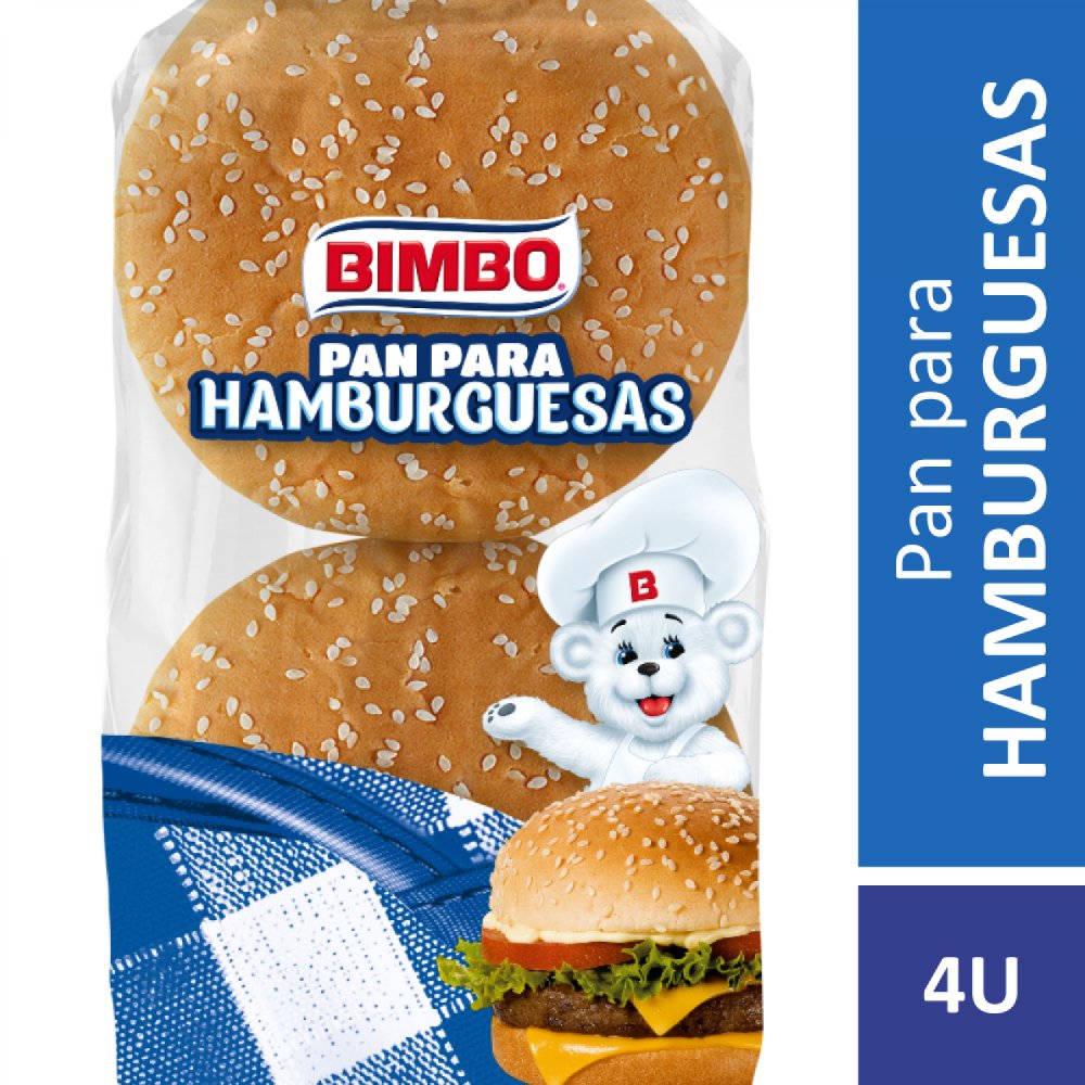Pan Para Hamburguesa Con Sésamo Bimbo 4 Ud.