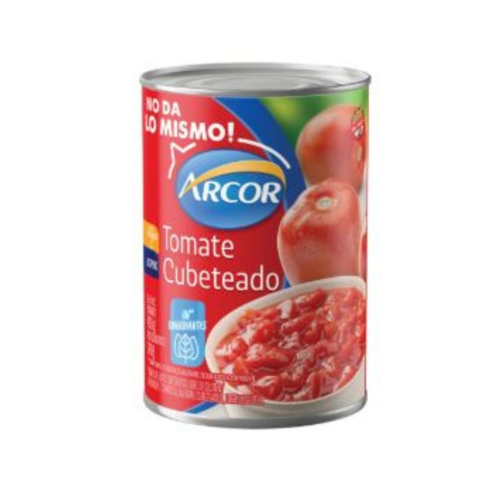 Tomate Pelado Perita Cubeteado Arcor 400 Gr.