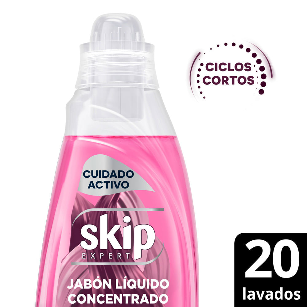 Jabon Liquido Concentrado Skip Para Ciclo Corto Cuidado Activo Botella 800 Ml.